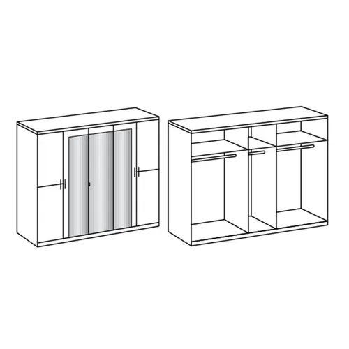 Chambre à Coucher Complète Adulte (lit 140x190 Cm + 2 Chevets + Armoire) imitation chêne poutre