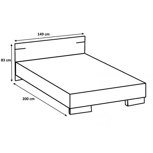 Chambre à Coucher Complète Adulte (lit 140x190 Cm + 2 Chevets + Armoire) imitation chêne poutre