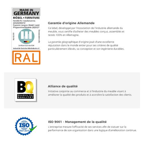 Chambre à Coucher Complète Adulte (lit 140x190 Cm + 2 Chevets + Armoire) imitation chêne poutre