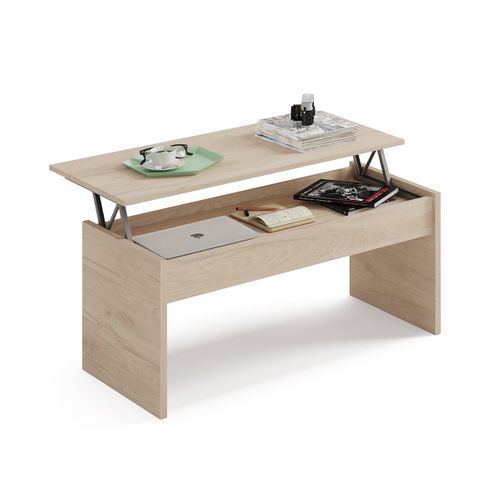 Ensemble De Salon Coloris Effet Bois ( Meuble TV + Bibliothèque + Table Basse )