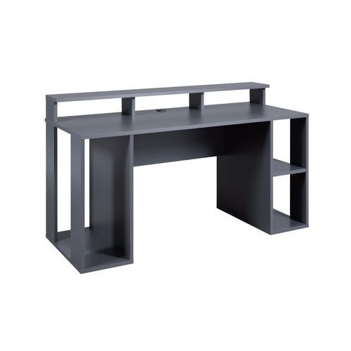 Bureau Gamer / Bureau Informatique En Bois Coloris Gris Anthracite - L. 160 X P. 91 X H. 67 Cm