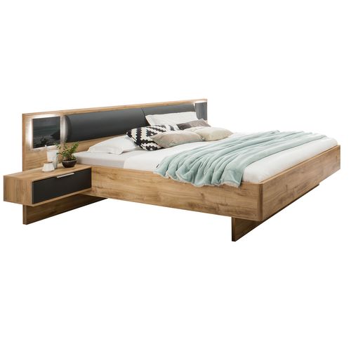 Chambre à Coucher Complète Adulte (lit Queen Size + 2 Chevets + 2 Tiroirs + Armoire + Commode)