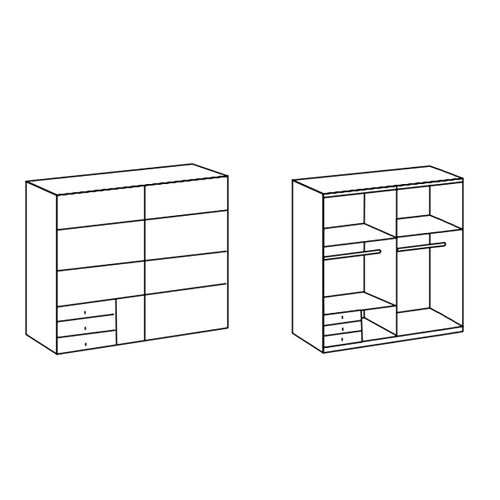 Chambre à Coucher Complète Adulte (lit Queen Size + 2 Chevets + 2 Tiroirs + Armoire + Commode)