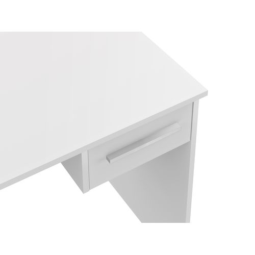 Bureau En Mélamine Coloris Blanc - Longueur 90 X Profondeur 50 X Hauteur 75 Cm