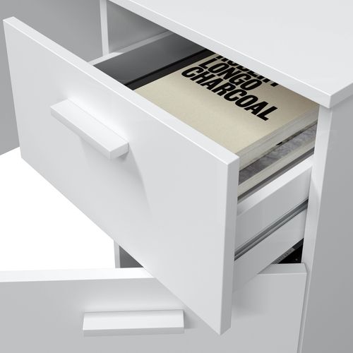 Bureau table d'ordinateur Coloris Blanc Artik - Hauteur 73 X Longueur 108 X Profondeur 50 Cm