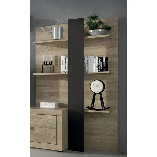 Ensemble De Salon Meuble TV +1 Étagère Murale + Armoire Avec Éclairage LED + Bibliothèque