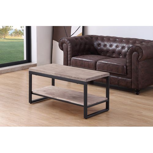 Table Basse Avec Plateau Relevable Et Extensible En Bois De Chêne Miel Avec Pieds En Métal