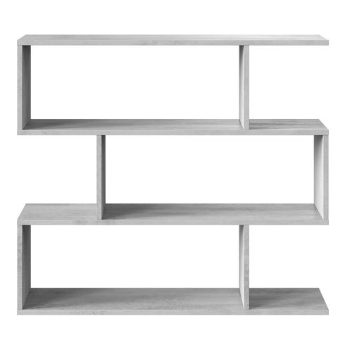 Bibliothèque, Étagère Basse 3 Niveaux En Bois Mélaminé - L. 110 X P. 24 X H. 97 Cm