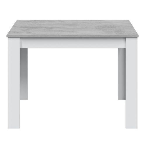 Table à Manger Rectangulaire Coloris Blanc Effet Ciment - L. 109 X P. 67 X H. 78 Cm
