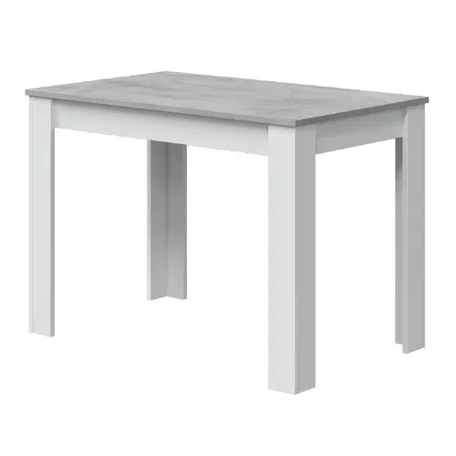 Table à Manger Rectangulaire Coloris Blanc Effet Ciment - L. 109 X P. 67 X H. 78 Cm