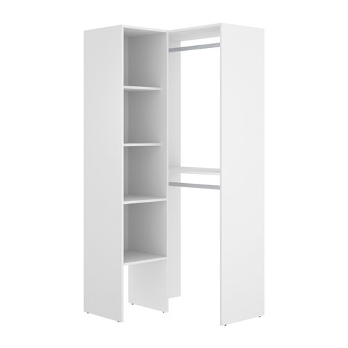 Armoire Dressing D'angle En Panneaux De Particules Mélaminés Coloris Blanc