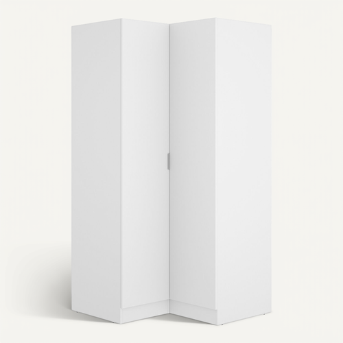 Armoire Dressing D'angle En Panneaux De Particules Mélaminés Coloris Blanc