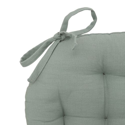 Lot De 6 Coussins De Chaise Rond, Coussins D'assise En Coton Coloris Vert Céladon