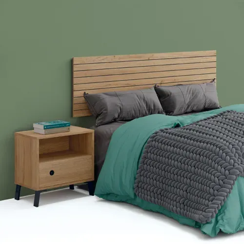 Tête De Lit Coloris Chêne Doré - Longueur 160 X Profondeur 1,60 X Hauteur 50 Cm