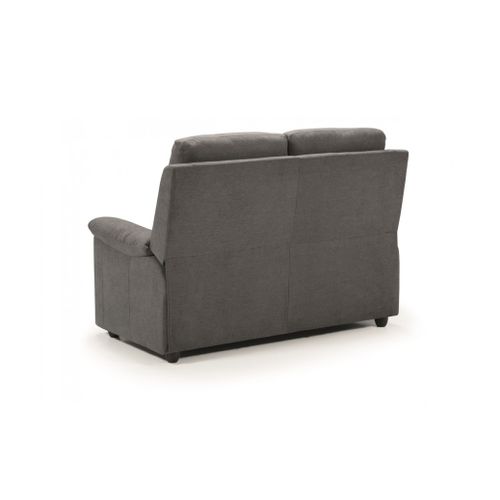 Ensemble Canapé De 3 Places Relax Manuel + Canapé De 2 Places Fixes En Tissu Couleur Gris Foncé