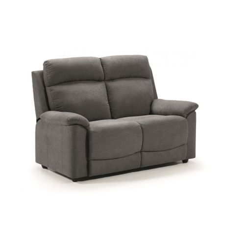Ensemble Canapé De 3 Places Relax Manuel + Canapé De 2 Places Fixes En Tissu Couleur Gris Foncé