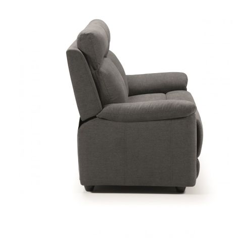 Ensemble Canapé De 3 Places Relax Manuel + Canapé De 2 Places Fixes En Tissu Couleur Gris Foncé