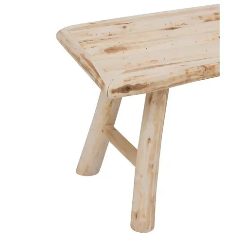 Banc D'assise En Bois Coloris Beige - Longueur 70 X Profondeur 26 X Hauteur 31 Cm