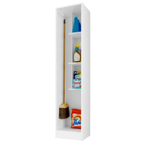Armoire, Placard De Rangement Avec 1 Porte Coloris Blanc - L. 35 X P. 32 X Hauteur 170 Cm