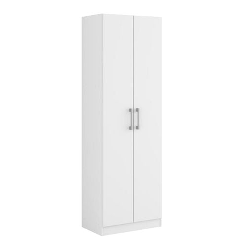Armoire, Placard De Rangement Avec 2 Portes Coloris Blanc - L. 56 X P. 34 X Hauteur 169 Cm