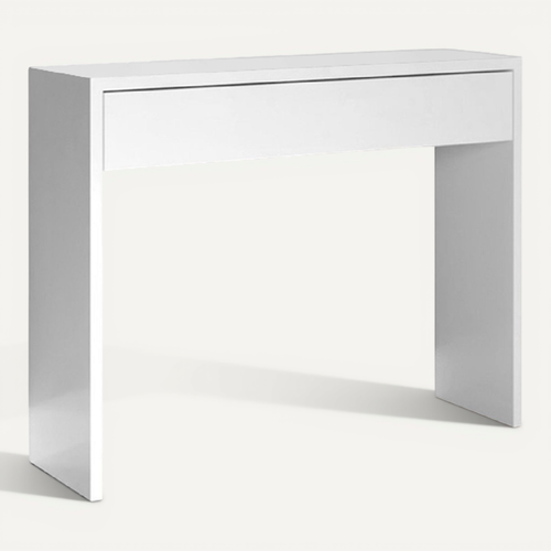 Table Console, Meuble Console Avec 1 Tiroir Coloris Blanc - L. 100 X H. 76 X P. 30 Cm
