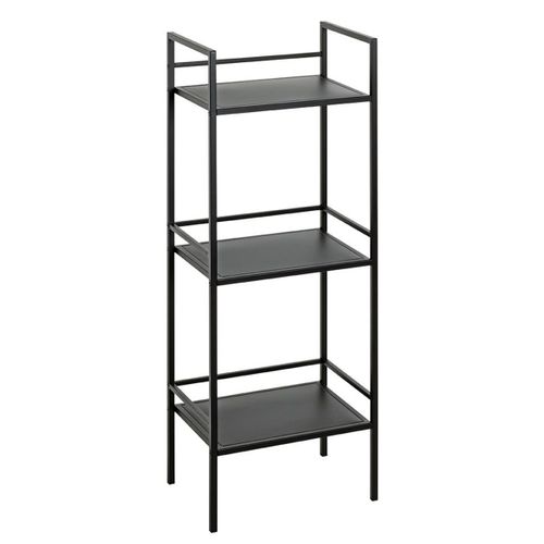 Etagère, Meuble Étagère En Métal Coloris Noir - Longueur 35 X Profondeur 25 X Hauteur 95 Cm