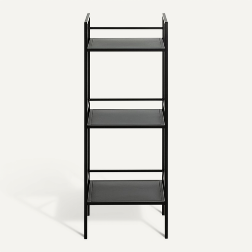 Etagère, Meuble Étagère En Métal Coloris Noir - Longueur 35 X Profondeur 25 X Hauteur 95 Cm