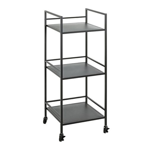 Etagère, Meuble Étagère En Métal Coloris Noir - Longueur 35 X Profondeur 35 X Hauteur 92 Cm