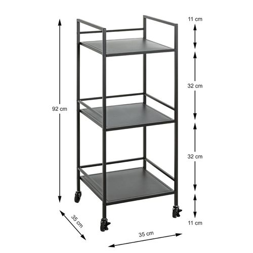 Etagère, Meuble Étagère En Métal Coloris Noir - Longueur 35 X Profondeur 35 X Hauteur 92 Cm