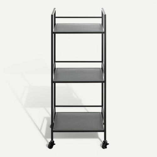 Etagère, Meuble Étagère En Métal Coloris Noir - Longueur 35 X Profondeur 35 X Hauteur 92 Cm