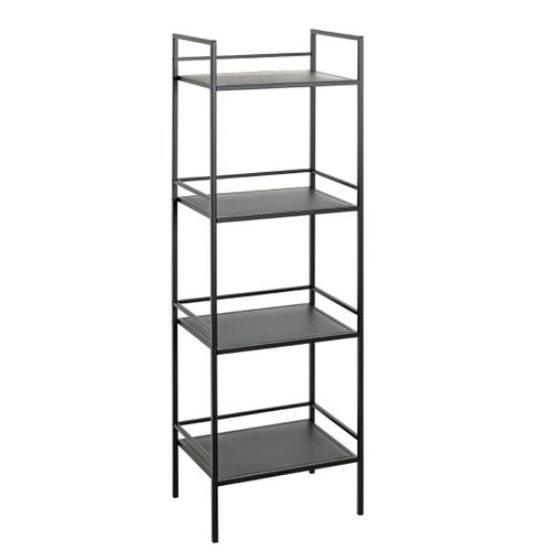 Etagère, Meuble Étagère En Métal Coloris Noir- Longueur 40 X Profondeur 30 X Hauteur 128 Cm