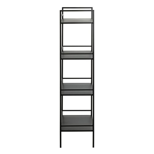 Etagère, Meuble Étagère En Métal Coloris Noir- Longueur 40 X Profondeur 30 X Hauteur 128 Cm