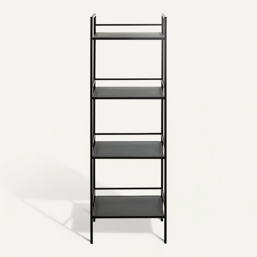 Etagère, Meuble Étagère En Métal Coloris Noir- Longueur 40 X Profondeur 30 X Hauteur 128 Cm