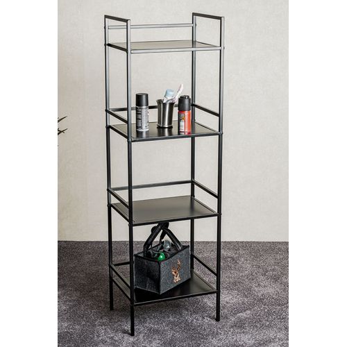 Etagère, Meuble Étagère En Métal Coloris Noir- Longueur 40 X Profondeur 30 X Hauteur 128 Cm