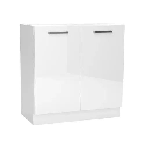 Meuble Bas De Cuisine de 2 Portes Coloris Blanc - Longueur 80 X Profondeur 44,60 X Hauteur 82 Cm