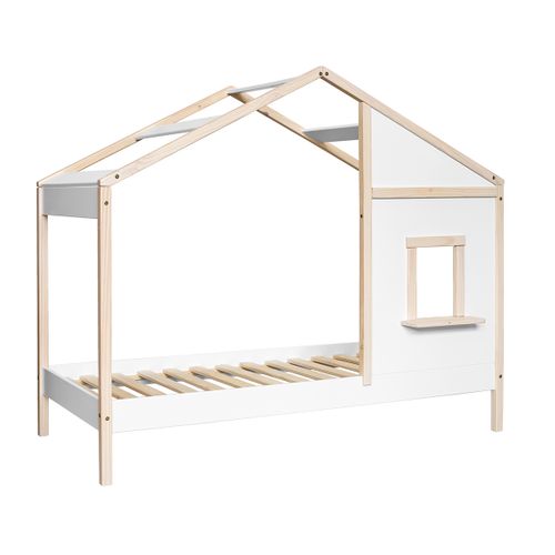 ML-Design Lit Cabane d'Enfant 70x140 cm Blanc en Pin