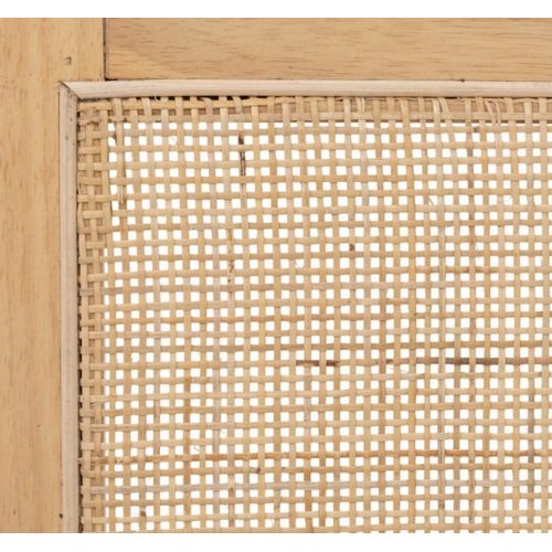 Chaise Fauteuil En Bois Naturel Avec Assise Rembourrée Et Dossier En Cannage