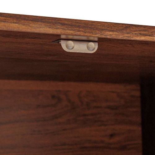 Meuble TV De 4 Portes 2 Coloris Noyer - Longueur 140 X Profondeur 40 X Hauteur 48 Cm
