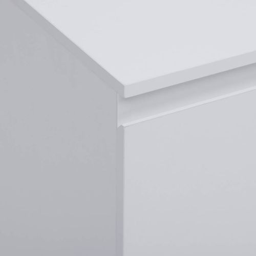 Table De Nuit , Chevet De 3 Tiroirs Coloris Blanc - Longueur 38 X Profondeur 48 X Hauteur 50 Cm