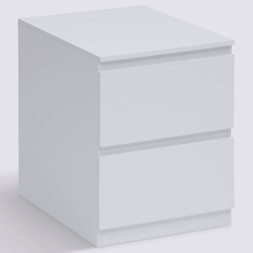 Table De Nuit , Chevet De 3 Tiroirs Coloris Blanc - Longueur 38 X Profondeur 48 X Hauteur 50 Cm