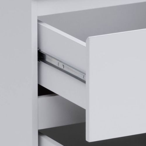 Table De Nuit , Chevet De 3 Tiroirs Coloris Blanc - Longueur 38 X Profondeur 48 X Hauteur 50 Cm