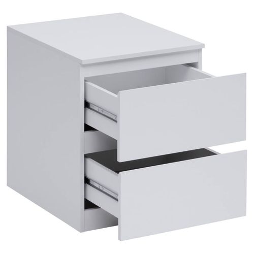 Table De Nuit , Chevet De 3 Tiroirs Coloris Blanc - Longueur 38 X Profondeur 48 X Hauteur 50 Cm
