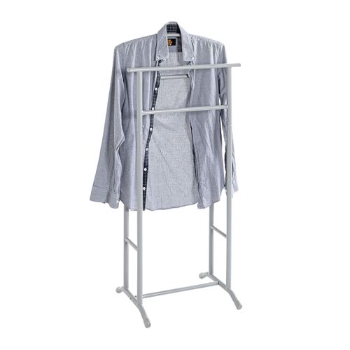 Valet De Nuit Double En Métal Gris - Longueur 48 X Hauteur 107 X Profondeur 36 Cm