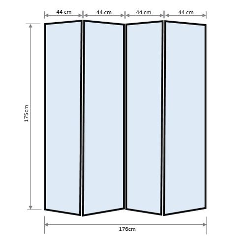 Paravent Japonais En Bois Et Bambou Tressé De 4 Pans, Coloris Naturel - L. 176 X H. 175 X P. 2 Cm