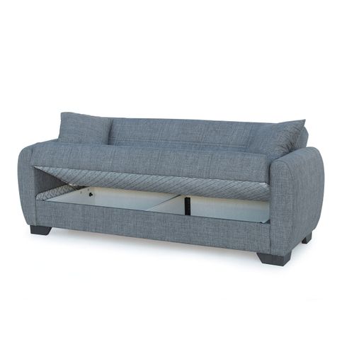 Canapé-lit En Tissu Gris Sofa Convertible - Longueur 234 X Hauteur 102 X Profondeur 86 Cm