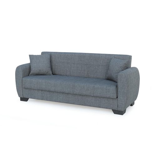 Canapé-lit En Tissu Gris Sofa Convertible - Longueur 234 X Hauteur 102 X Profondeur 86 Cm