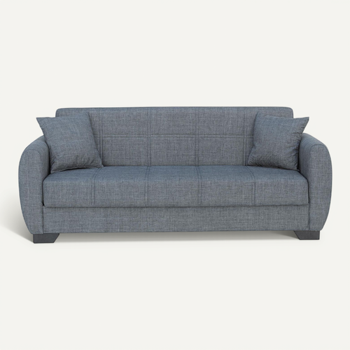 Canapé-lit En Tissu Gris Sofa Convertible - Longueur 234 X Hauteur 102 X Profondeur 86 Cm