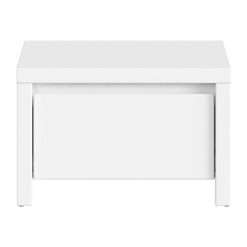 Table De Chevet Table De Nuit Avec Tiroir, Coloris Blanc/blanc Mat - L. 51 X P. 40,5 X H. 33,5 Cm