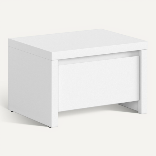 Table De Chevet Table De Nuit Avec Tiroir, Coloris Blanc/blanc Mat - L. 51 X P. 40,5 X H. 33,5 Cm