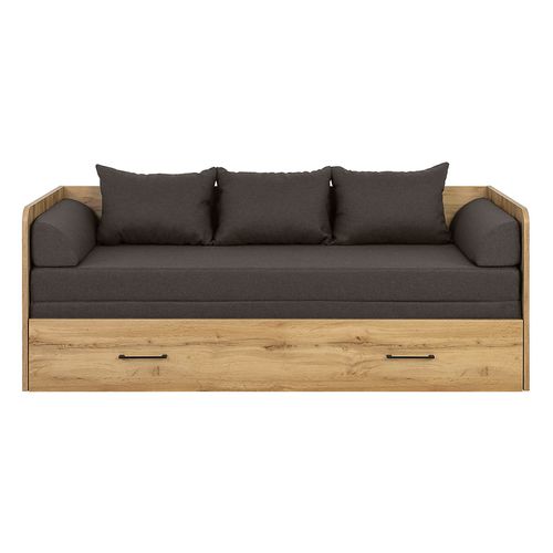Lit canapé Convertible 80-160x200 cm avec Coffre de Rangement, Matelas et 3 oreillers